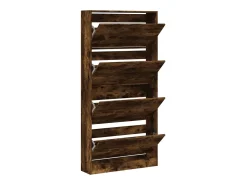 Mueble zapatero 4 cajones abatibles roble ahumado 80x21x163,5cm ES455197
