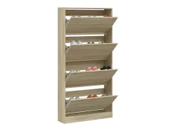 Mueble zapatero 4 cajones abatibles roble Sonoma 80x21x163,5 cm ES319865