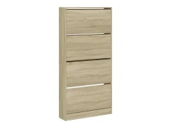 Mueble zapatero 4 cajones abatibles roble Sonoma 80x21x163,5 cm ES319865