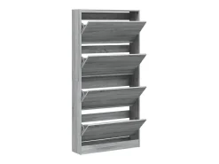 Mueble zapatero 4 cajones abatibles gris Sonoma 80x21x163,5 cm ES297214