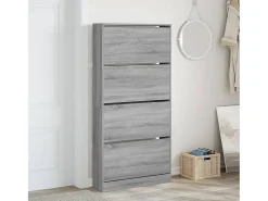 Mueble zapatero 4 cajones abatibles gris Sonoma 80x21x163,5 cm ES297214