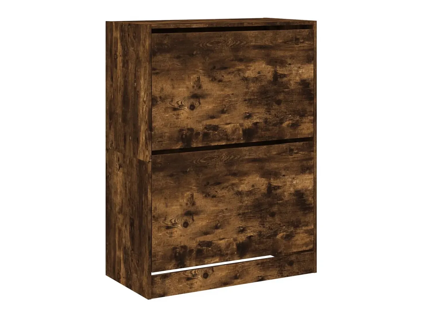 Mueble zapatero 2 cajones abatibles roble ahumado 80x42x108 cm ES807671
