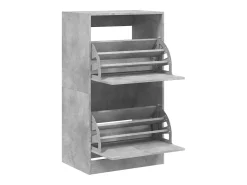 Mueble zapatero 2 cajones abatibles gris hormigón 60x42x108 cm ES856402