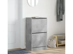 Mueble zapatero 2 cajones abatibles gris hormigón 60x42x108 cm ES856402