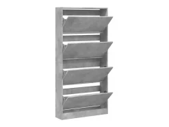 Mueble zapatero 4 cajones abatibles gris hormigón 80x21x163,5cm ES632639