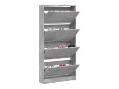 Mueble zapatero 4 cajones abatibles gris hormigón 80x21x163,5cm ES632639
