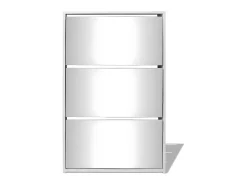 Mueble zapatero 3 niveles y espejo blanco 63x17x102,5 cm ES408565