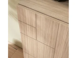 Mueble zapatero almacenaje - A87cm x L90cm x F27cm nogal claro patas negro - Bergen