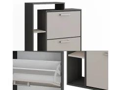 Mueble zapatero antracita/gris 80x24.2x128.3 orlando