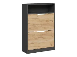 Mueble zapatero antracita/roble dorado 59x22x89.5 luca