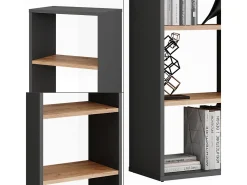 Mueble zapatero antracita/roble dorado 40x24x80.1 orlando