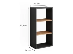 Mueble zapatero antracita/roble dorado 40x24x80.1 orlando
