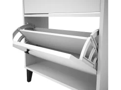 Mueble Zapatero Blanco con 2 Puertas y 1 Cajón | 61,1 x 110 x 25 cm