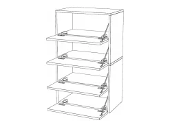 Mueble Zapatero Blanco Mate 60x36x100 cm – Estantería de Almacenamiento para la Entrada Estilo Loft