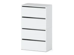 Mueble Zapatero Blanco Mate 60x36x100 cm – Estantería de Almacenamiento para la Entrada Estilo Loft