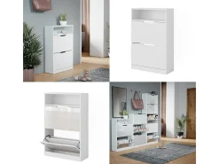 Mueble zapatero blanco 59x22x89.5 luca