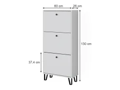 Mueble zapatero blanco 130x26x60 siri
