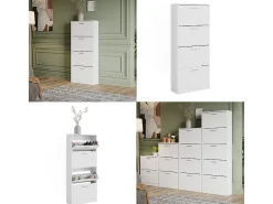 Mueble zapatero blanco 59x22x137 gizmo