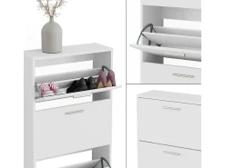 Mueble zapatero blanco 59x22x137 gizmo