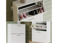 Mueble zapatero blanco 59x22x137 gizmo