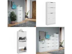 Mueble zapatero blanco 59x22x137 luca