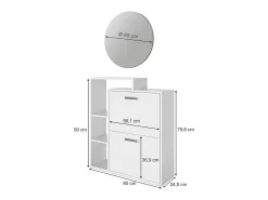 Mueble zapatero blanco 80x25x90 orlando