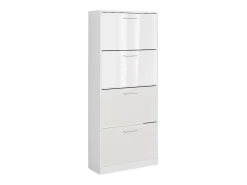 Mueble zapatero blanco/blanco alto brillo 59x22x137 gizmo