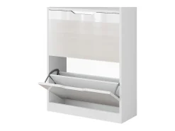Mueble zapatero blanco/blanco alto brillo 59x22x89.5 luca