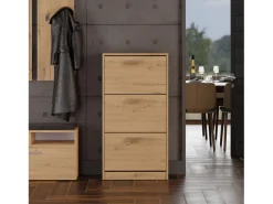 Mueble Zapatero Color Roble Artesano 116x60x28 cm – 3 Puertas Abatibles – Ideal para Entrada o Dormitorio
