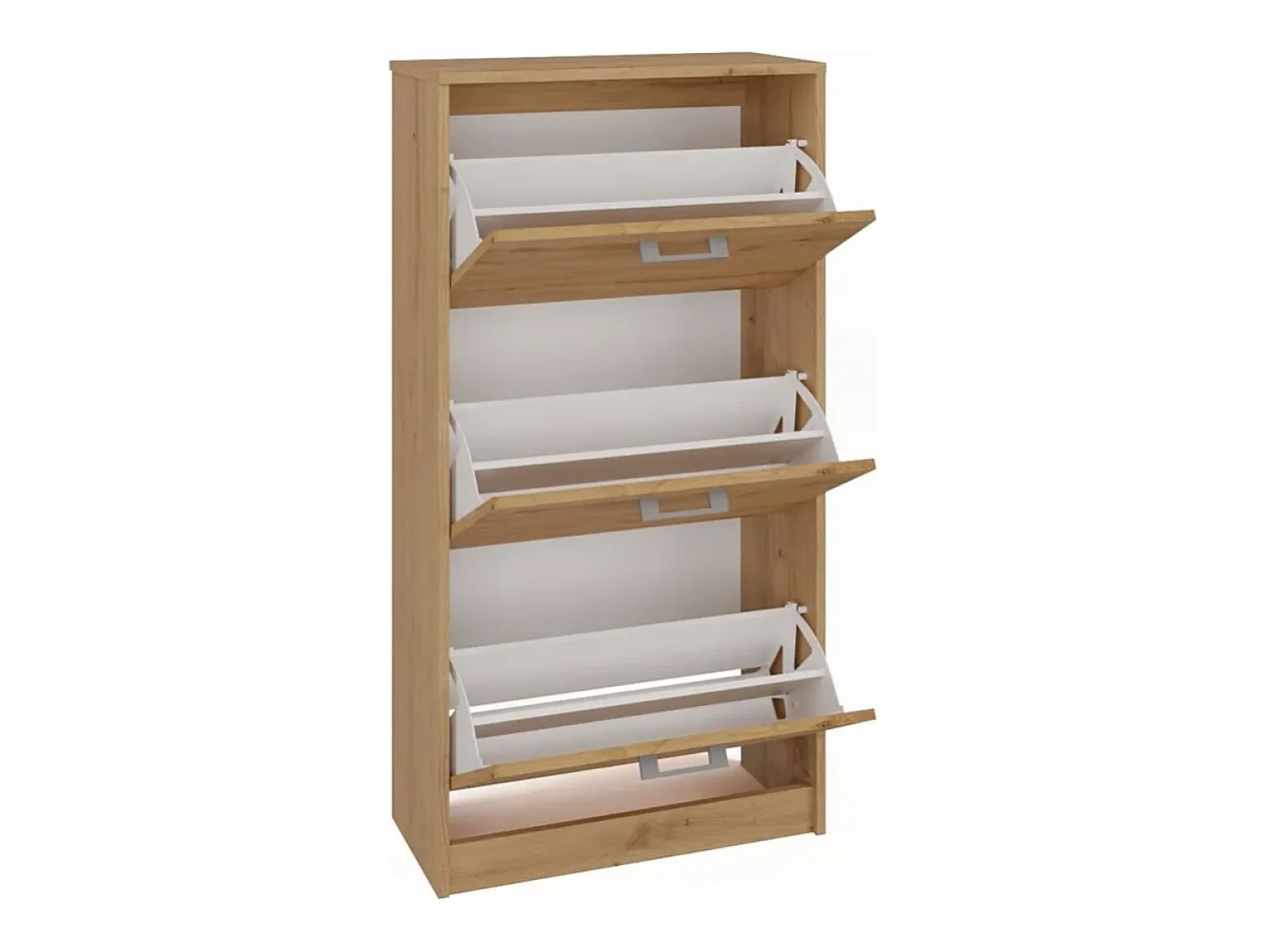 Mueble Zapatero Color Roble Artesano 116x60x28 cm – 3 Puertas Abatibles – Ideal para Entrada o Dormitorio