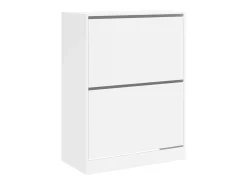 Mueble zapatero con 2 cajones abatibles blanco 80x42x108 cm ES785106