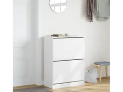 Mueble zapatero con 2 cajones abatibles blanco 80x42x108 cm ES785106