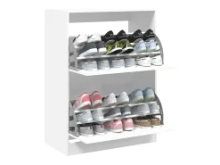 Mueble zapatero con 2 cajones abatibles blanco 80x42x108 cm ES785106