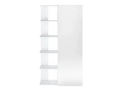 Mueble zapatero con 4 estantes y 1 puerta espejo - Blanco - SYLANY