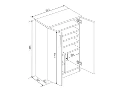 Mueble zapatero con 2 puertas en color blanco MATHIAS