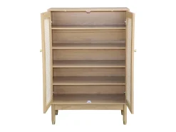 Mueble zapatero con 2 puertas de caña natural