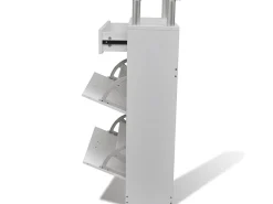 Mueble zapatero con cajón y estante superior de vidrio blanco ES834764