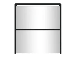 Mueble zapatero con espejo 2 niveles negro 63x17x67 cm ES883644