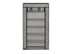 Mueble zapatero con funda de tela gris 58x28x106 cm ES648519
