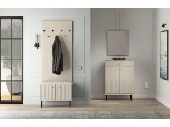 Mueble zapatero con lamas 68 cm - beige - CALETTO