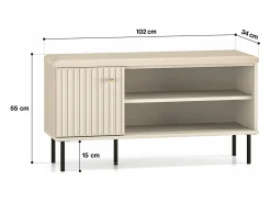 Mueble zapatero con lamas 102 cm - beige - CALETTO
