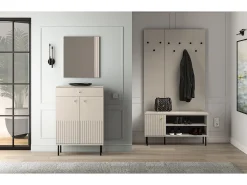 Mueble zapatero con lamas 102 cm - beige - CALETTO