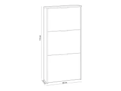 Mueble zapatero de 3 puertas abatibles - L60 cm