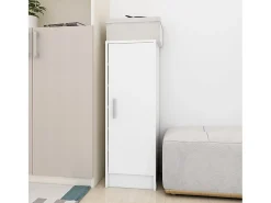 Mueble zapatero de aglomerado blanco 32x35x92 cm ES886591