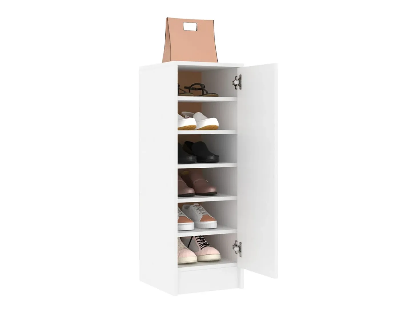Mueble zapatero de aglomerado blanco 32x35x92 cm ES886591