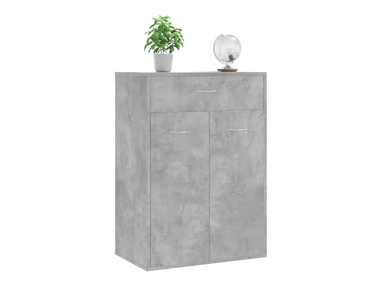 Mueble zapatero de contrachapada gris hormigón 60x35x84 cm ES519077
