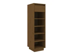 Mueble zapatero de madera maciza pino marrón miel 30x34x105 cm ES654273