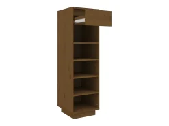 Mueble zapatero de madera maciza pino marrón miel 30x34x105 cm ES654273