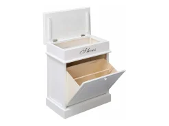 Mueble zapatero de madera de Paulownia blanco 50x28x58 cm ES821693