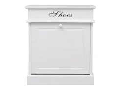 Mueble zapatero de madera de Paulownia blanco 50x28x58 cm ES821693